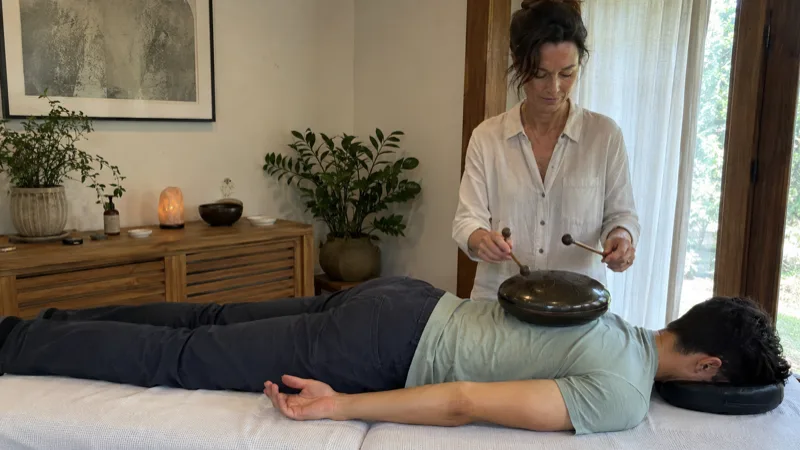 Buben štěstí při relaxaci a masáži