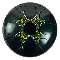 Painted Chakra Drum – Emerald Lotus
