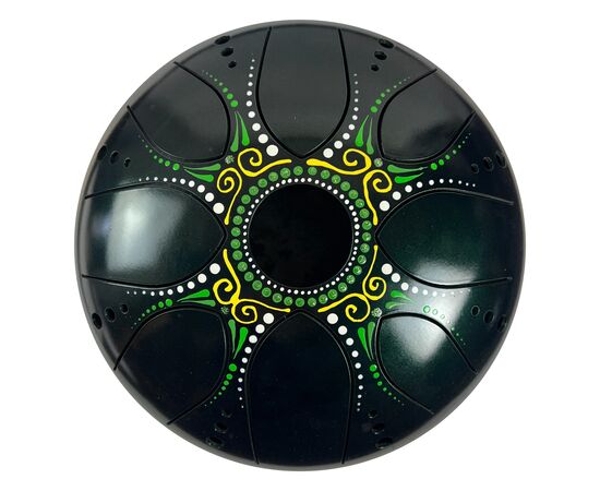 Painted Chakra Drum – Emerald Lotus